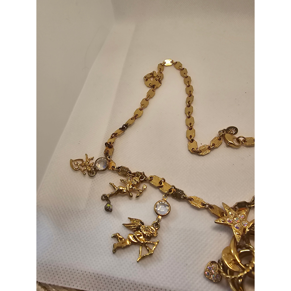 Kirk's Folly goldtoned cherub charm necklace with rings - Picture 3 of 7